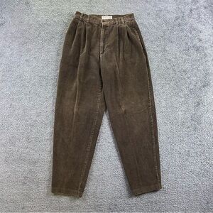 Vintage Bugle Boy Women's Brown Chunky Corduroy Trousers High Rise MINT 8 29”